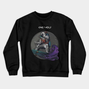 Astronaut Skateboarding T-shirt By KingWolf T-shirt Crewneck Sweatshirt